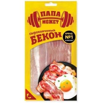 Бекон свиной ПАПА МОЖЕТ сырокопченый нарезка 140 гр. 28680