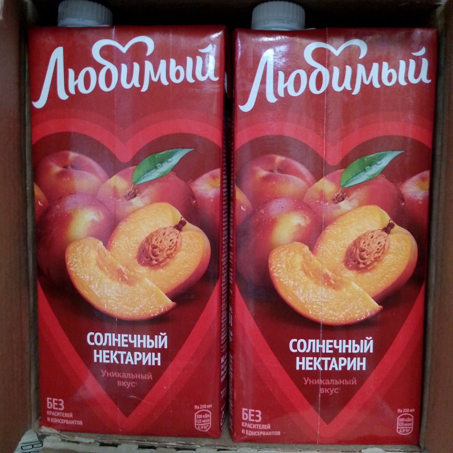 Сок Любимый солнечный нектарин 1 л