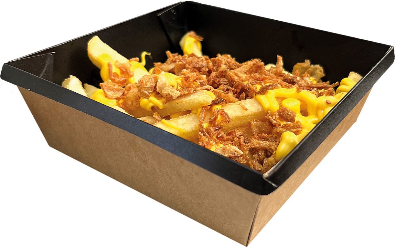 Картофель фри с жаренным луком