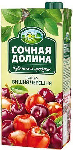 Напиток СОЧНАЯ ДОЛИНА сокосодержащий Яблоко-вишня-черешня 0,95 л 6110