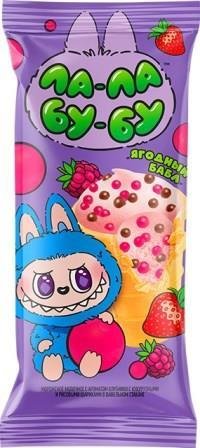 Мороженое ЛА-ЛА-БУ-БУ сливочное ягодный бабл с шариками 70 гр  6968