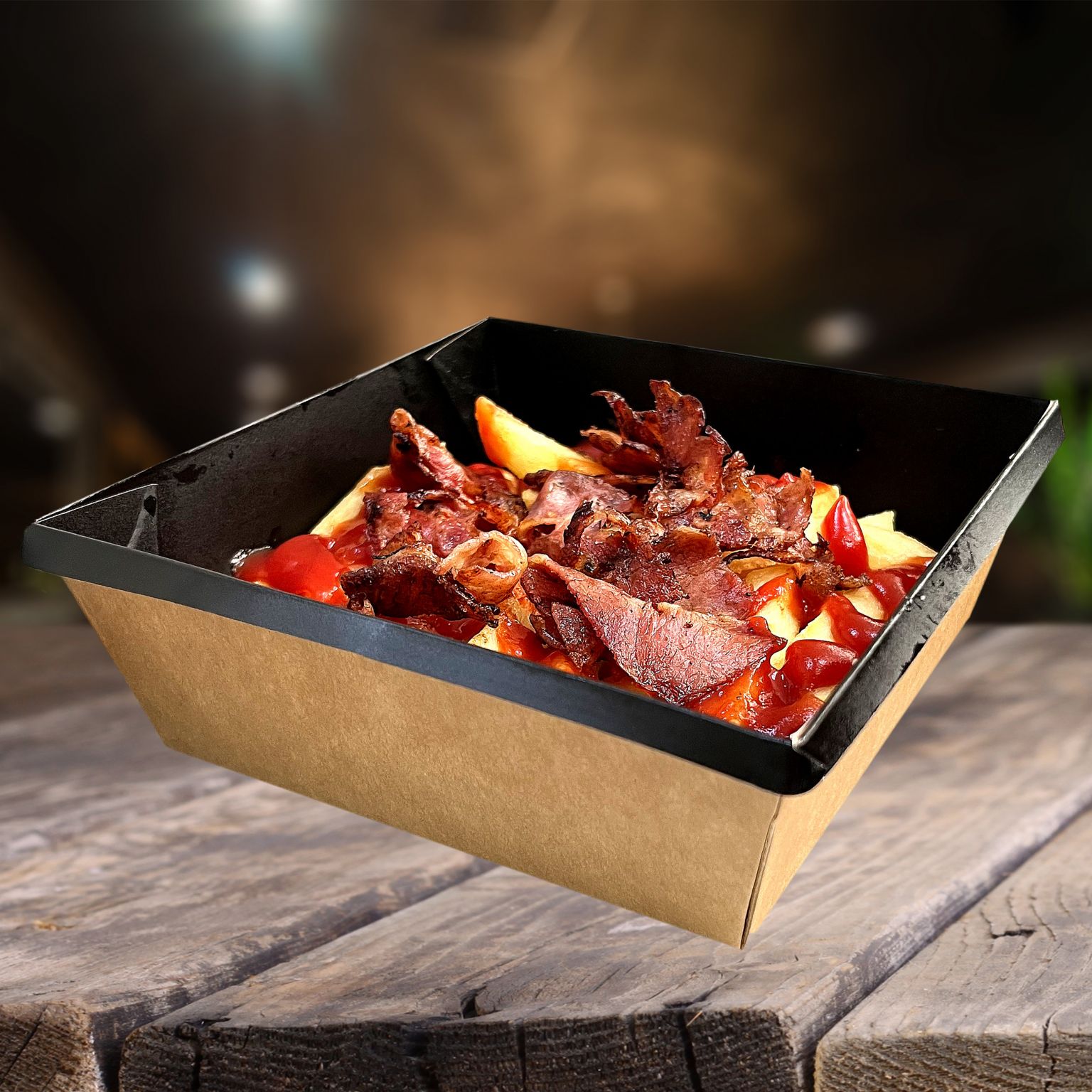 Картофель фри с беконом