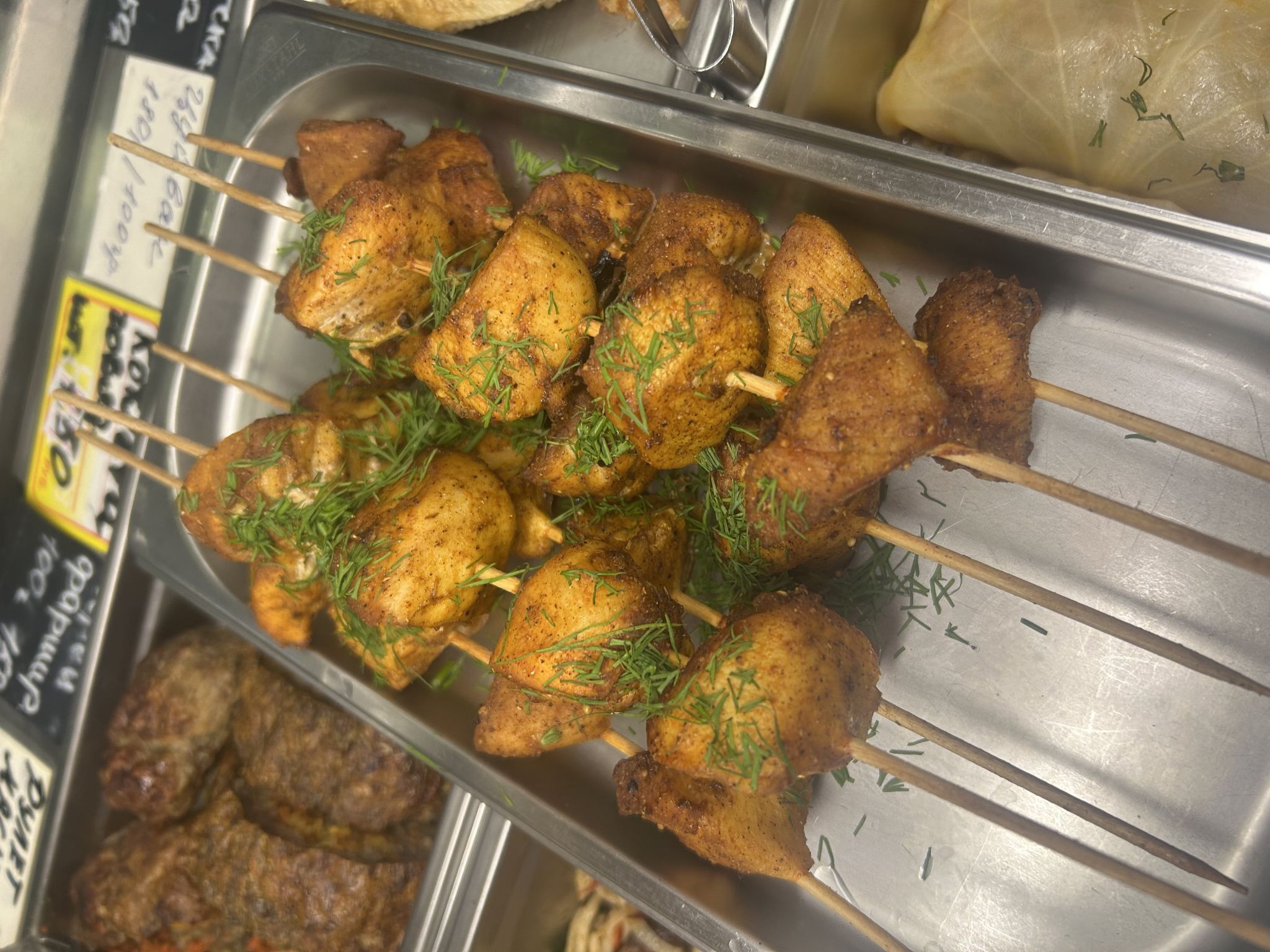 Шашлык из курицы с маринованным лучком