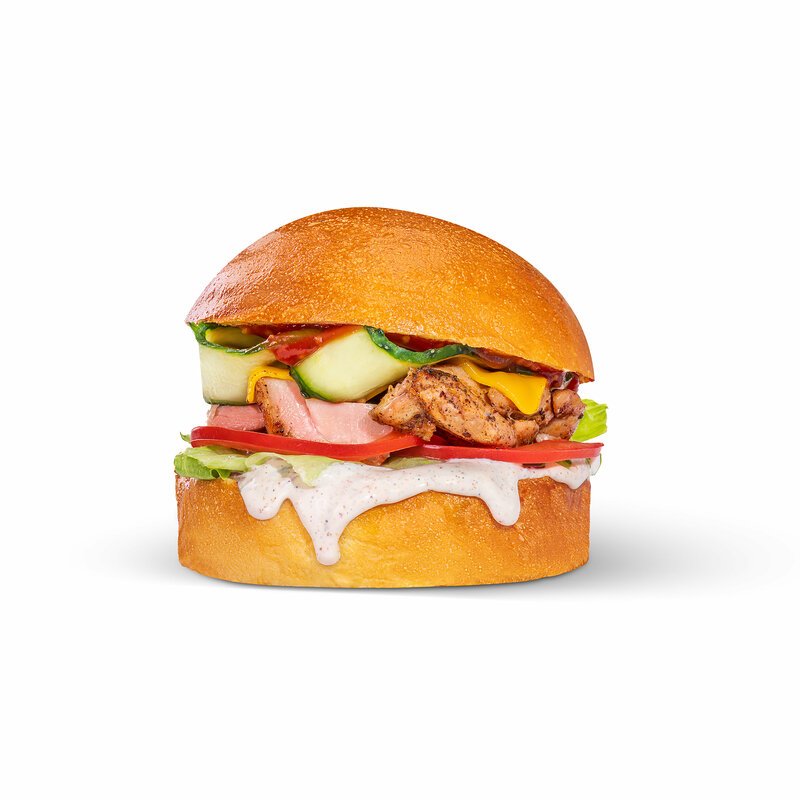 Бургер с курочкой BBQ