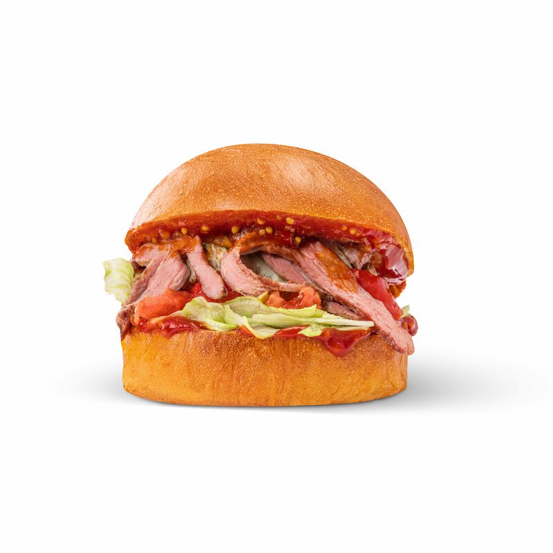 Бургер с говядиной на вертеле