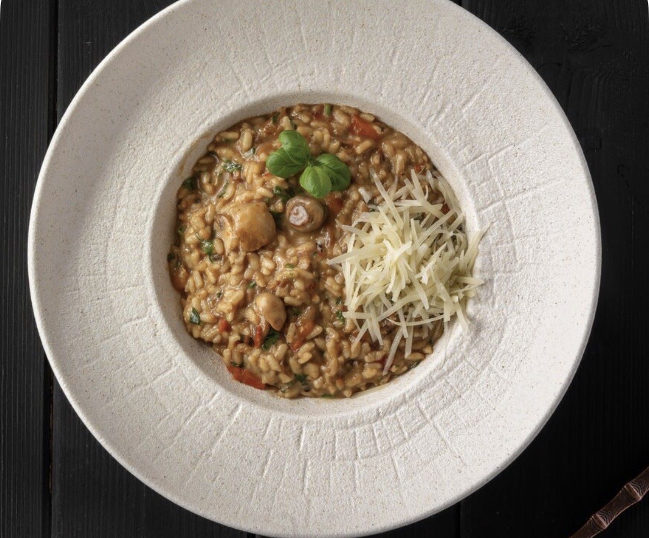 Ризотто с лесными грибами и курицей