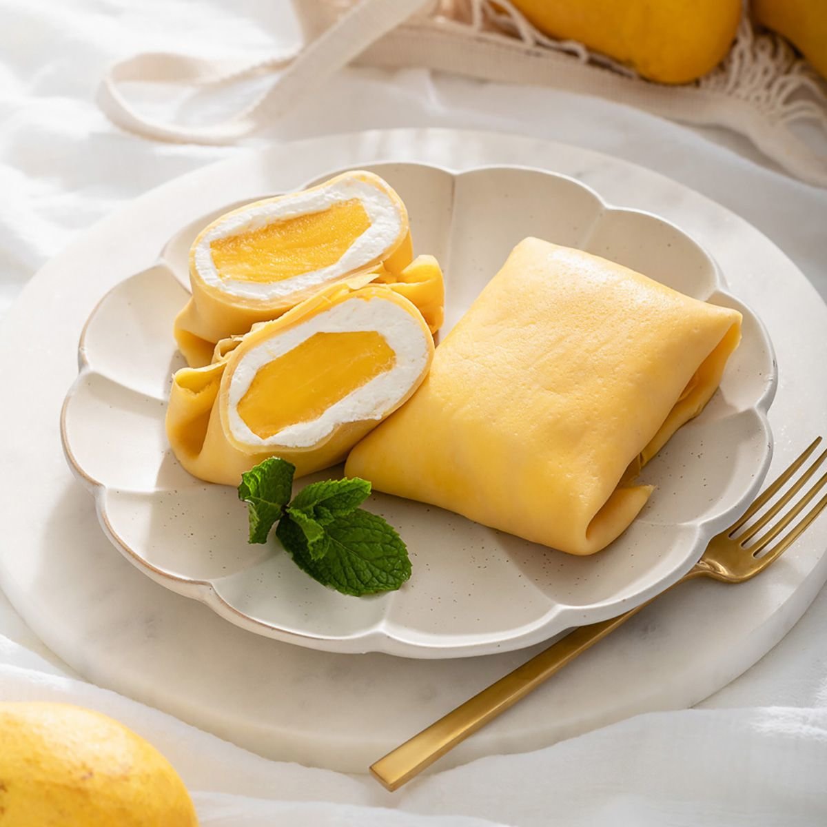 Блинчики с манговым кремом