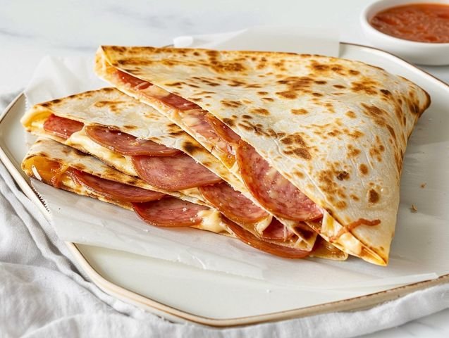 Кесадилья с колбасой