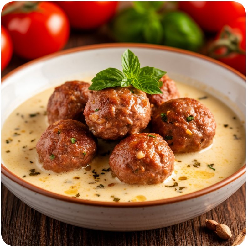 Мясные тефтели в соусе бешамель