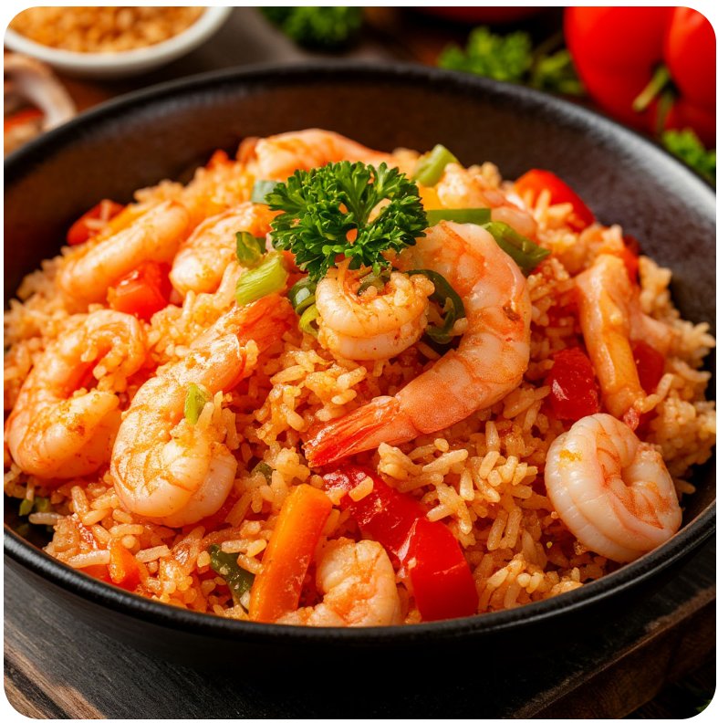 Жареный рис с морепродуктами