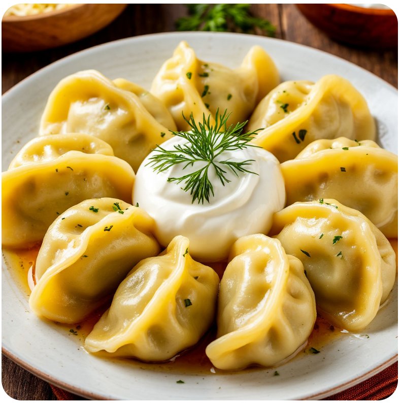 Вареники с картофелем и сметаной