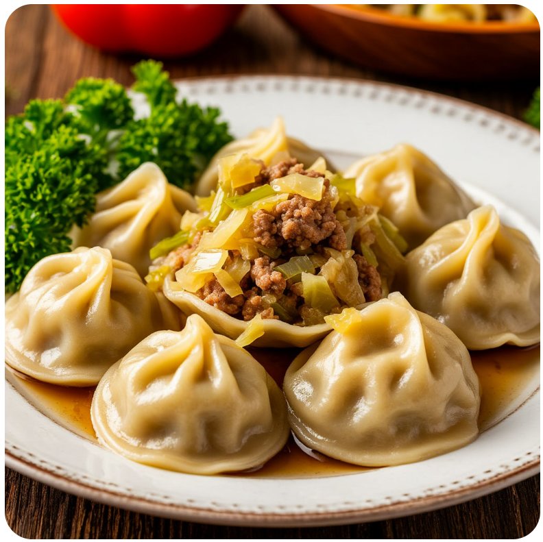 Вареники с мясом и капустой