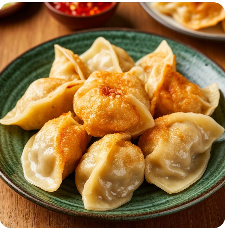 Пельмени жареные