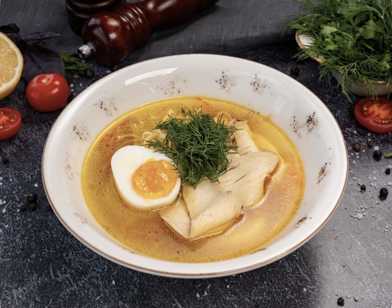Лапша с домашней курицей