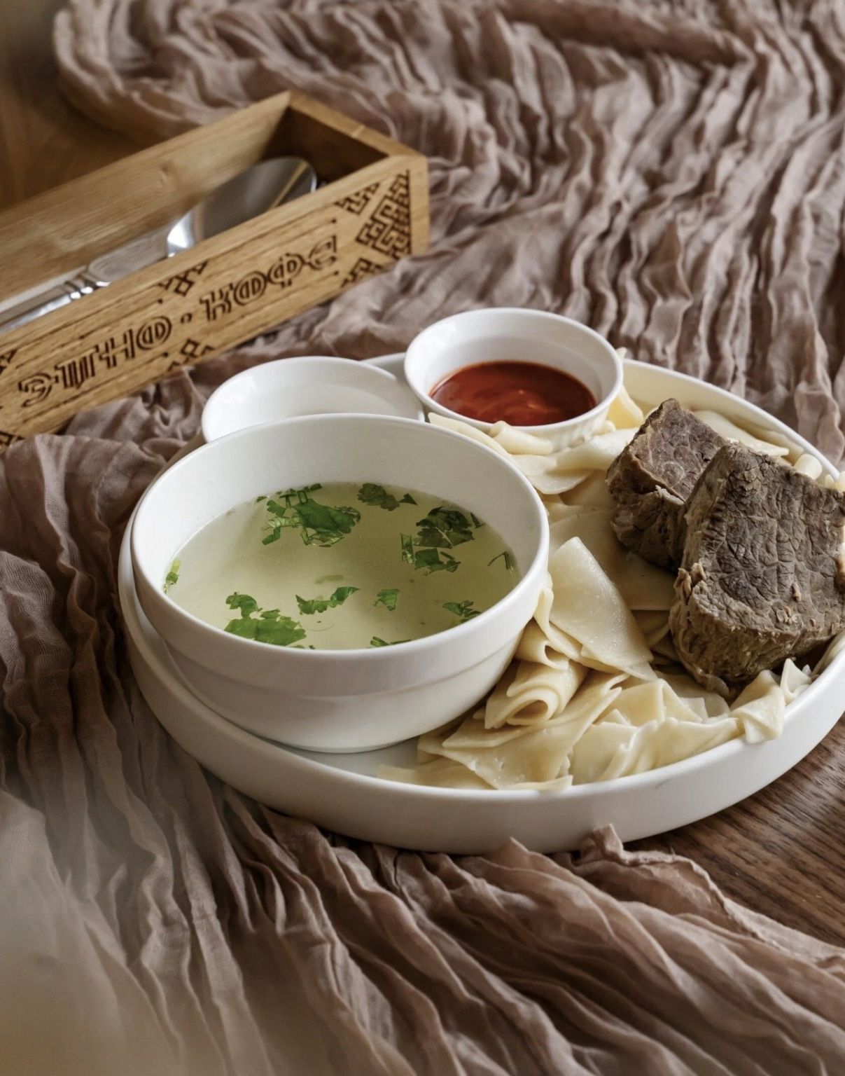 Хинкал тонкий с сушенным мясом